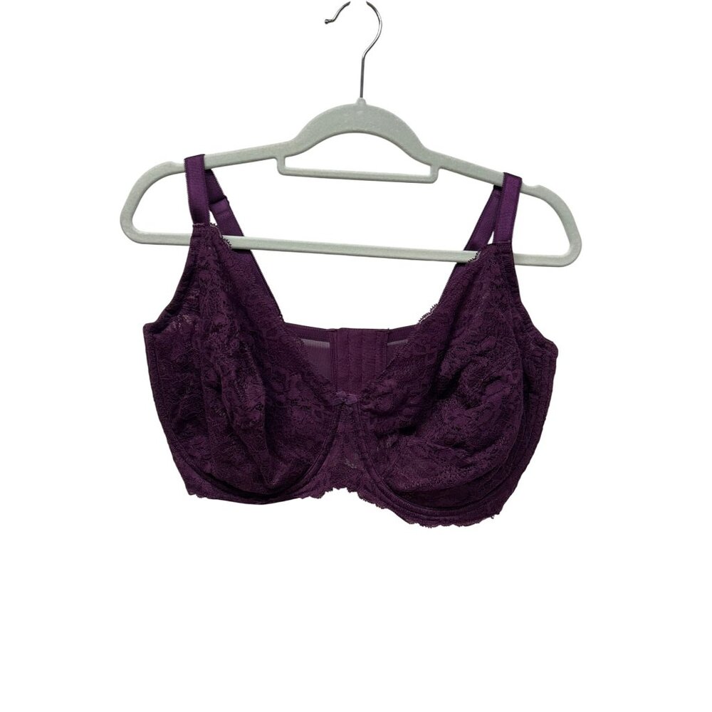 Torrid Lace Full-Coverage Bra Size 40H Plum Underwire Support plus size